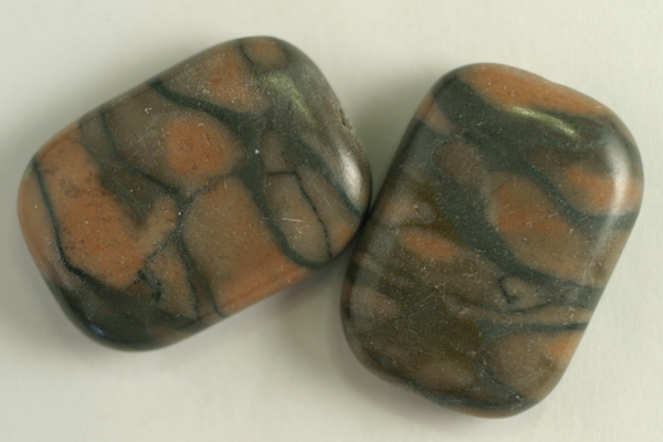 2pc 18X25mm NATURAL CHINESE RIVER STONE RECTANGLE GEMSTONE PENDANT