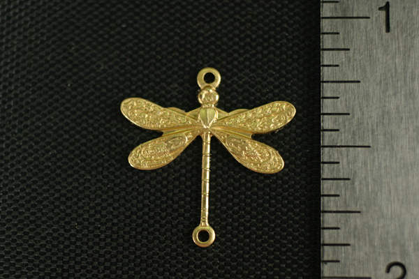 4pc PACK VINTAGE STYLE RAW BRASS SMALL VICTORIAN DRAGONFLY CHARM N17-4
