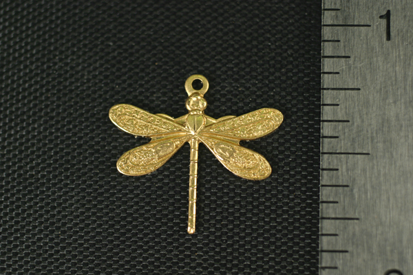 4pc VINTAGE STYLE RAW BRASS VICTORIAN SMALL DRAGONFLY CHARM N18-4