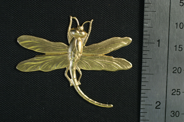 2pc VINTAGE STYLE RAW BRASS VICTORIAN DRAGONFLY PENDANT N25-2