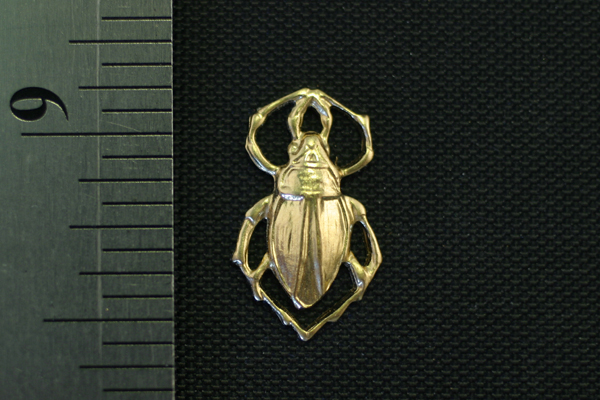 4pc VINTAGE STYLE RAW BRASS VICTORIAN BEETLE INSECT CHARM N35-4
