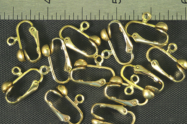 6pc RAW BRASS EARCLIP WITH LOOP FINDING JEWELRY LOT E10-6
