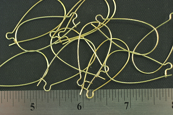 12pc RAW BRASS EXTRA LARGE KIDNEY EARWIRE FINDING JEWELRY LOT E16-12