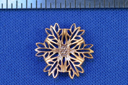 4pc PACK VINTAGE RAW BRASS VICTORIAN DESIGN FILIGREE SNOWFLAKE FINDING LOT F22-4