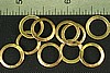 4pc VINTAGE STYLE RAW BRASS VICTORIAN THIN ROUND HAMMERED RING FINDING LOT