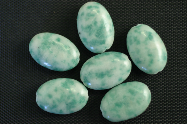 6pc 10X14mm BEAUTIFUL CHINA JADE OVAL GEMSTONE BEADS