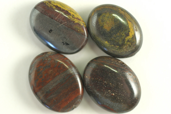 4pc 11x20mm PREMIUM TIGER IRON FLAT OVAL GEMSTONE PENDANT