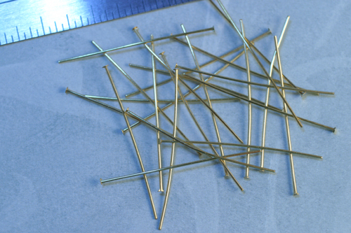 24pc RAW BRASS 1.5 inch 22 GAUGE HEADPIN FINDINGS LOT