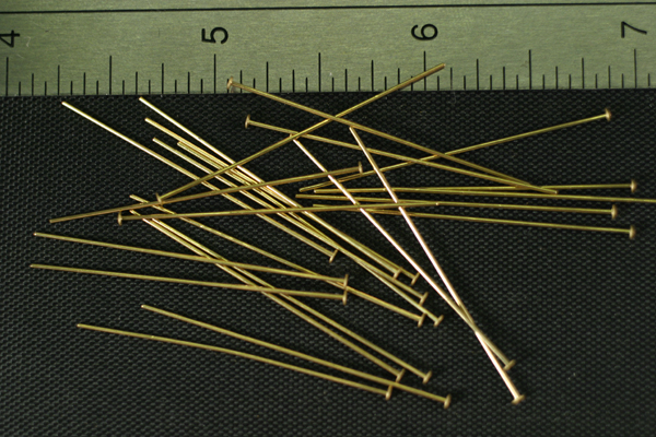 24pc RAW BRASS 1.5 inch 23 GAUGE HEADPIN FINDINGS LOT