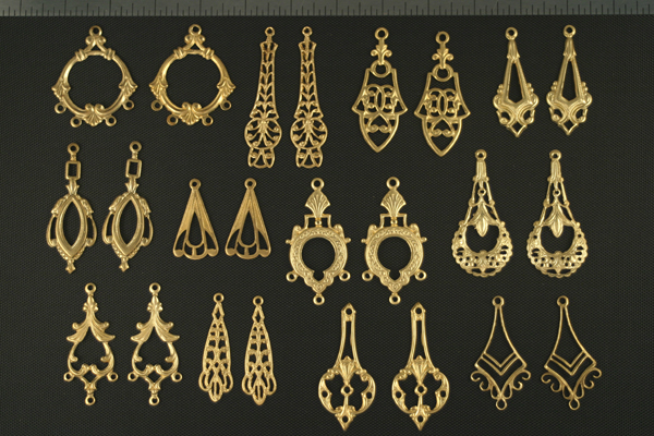 24pc Brass Earring Sampler Lot (SL-24-EAR)