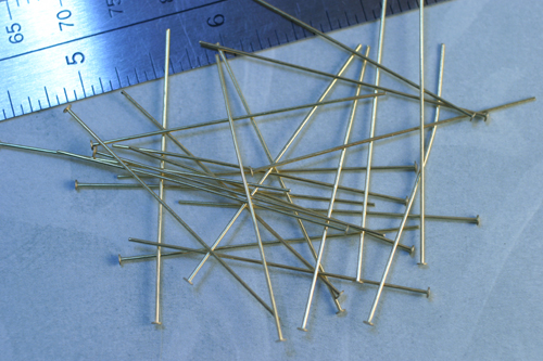 24pc RAW BRASS 2 inch 22 GAUGE HEADPIN FINDINGS LOT