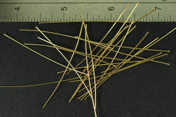 24pc RAW BRASS 2 inch 23 GAUGE HEADPIN FINDINGS LOT