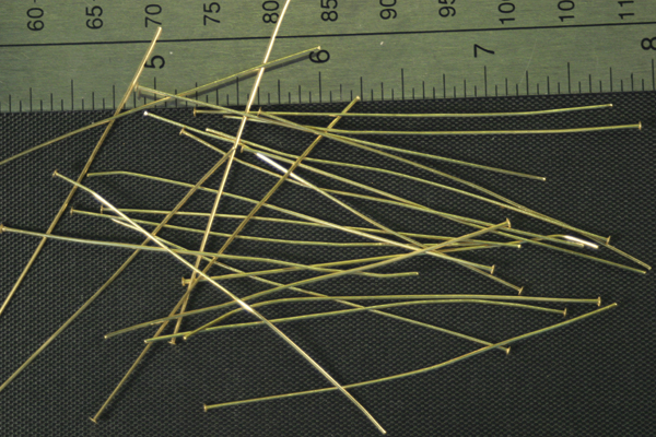 24pc RAW BRASS 2.5 inch 23 GAUGE HEADPIN FINDINGS LOT