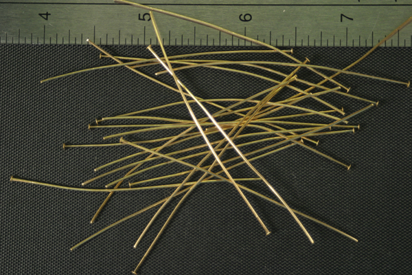 24pc RAW BRASS 2.5 inch 22 GAUGE HEADPIN FINDINGS LOT