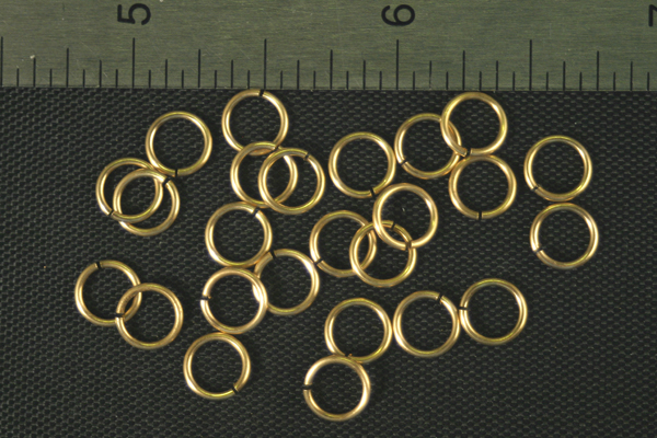 24pc RAW BRASS 6.35mm SIZE JUMP RINGS JR3-32-24