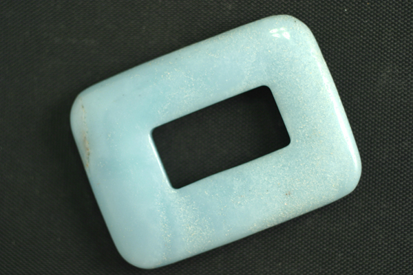 1pc 38X50mm PREMIUM AMAZONITE RECTANGLE DONUT GEMSTONE PENDANT