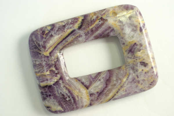 1pc 38X50mm PREMIUM CHAROITE RECTANGLE DONUT GEMSTONE PENDANT