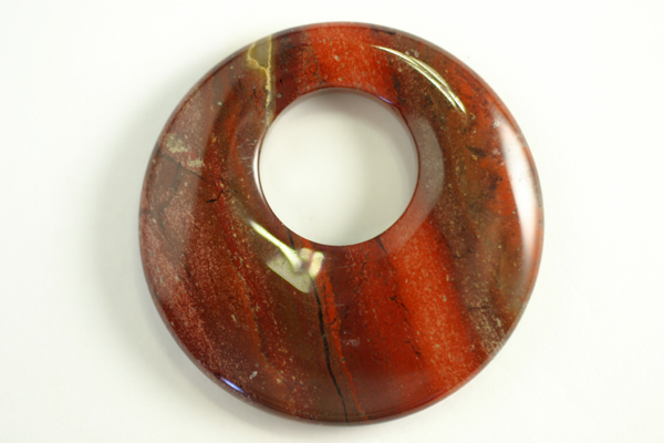 1pc 45mm PREMIUM POPPY JASPER DONUT GEMSTONE PENDANT