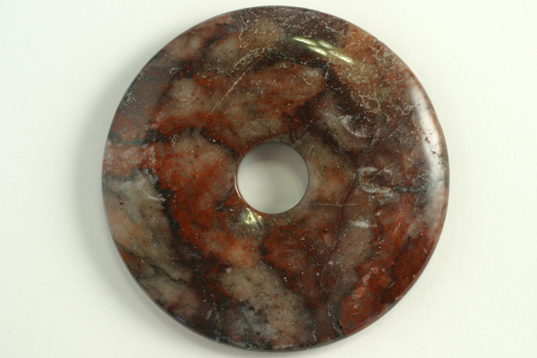 1pc 50mm PREMIUM RED PICTURE JASPER GEMSTONE DONUT PENDANT