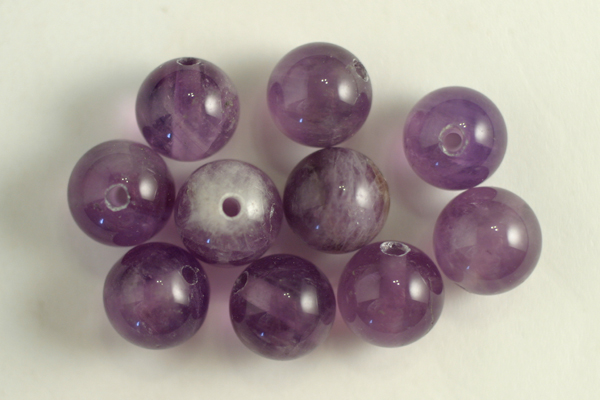 10pc 8mm BEAUTIFUL AMETHYST ROUND GEMSTONE BEADS