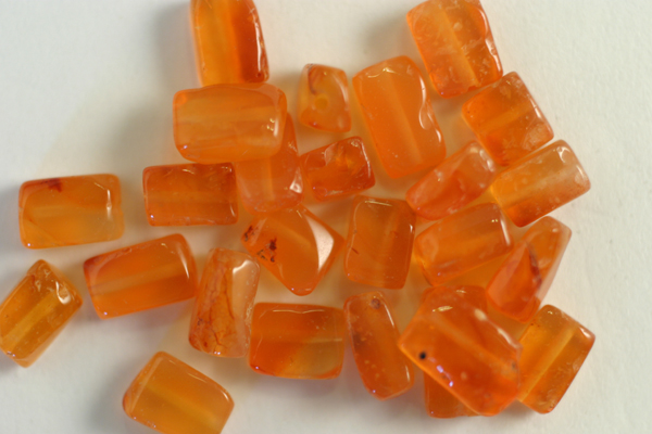 25pc (1/2 STRAND) 9X5mm BEAUTIFUL ORANGE CARNELIAN RECTANGLE GEMSTONE BEADS