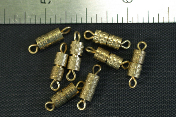 4pc RAW BRASS VINTAGE STYLE BARREL CLASP LOT