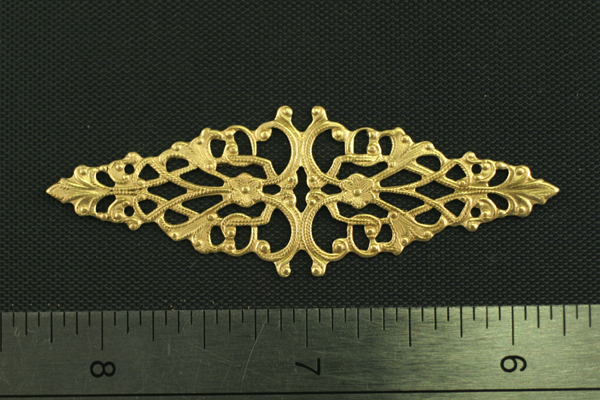 2pc FABULOUS VINTAGE STYLE RAW BRASS ORNATE WRAPPING PENDANT F71-2