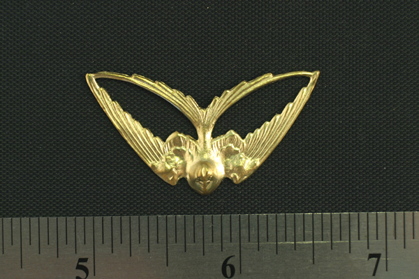 4pc VINTAGE STYLE RAW BRASS VICTORIAN DIVING BIRD PENDANT N38-4