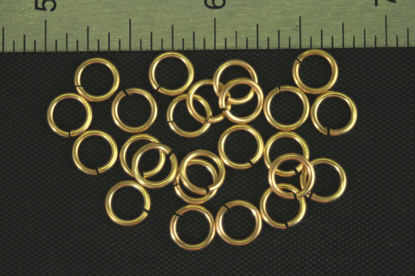 24pc RAW BRASS 6.83mm SIZE JUMP RINGS JR3-40-24