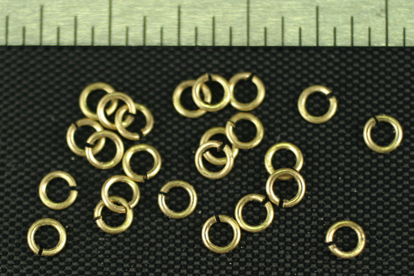 24pc TINY RAW BRASS 3.7mm JUMP RINGS JR1/2-25-24