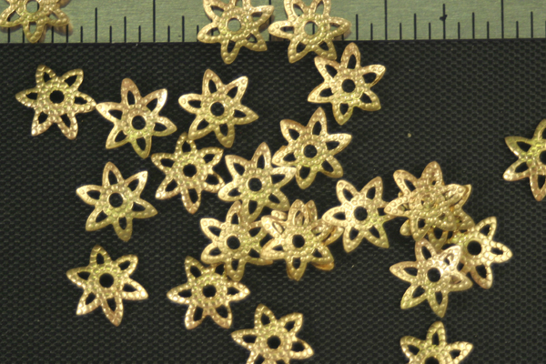 12pc VINTAGE STYLE 9mm RAW BRASS FILIGREE STAR BEAD CAP BC4-12