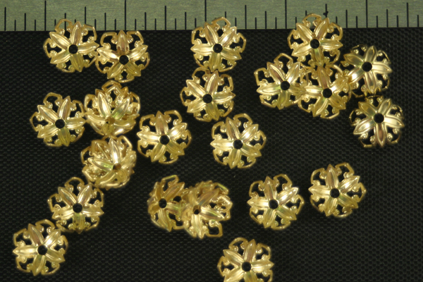 12pc VINTAGE STYLE 9mm RAW BRASS FILIGREE BEAD CAP BC9-12