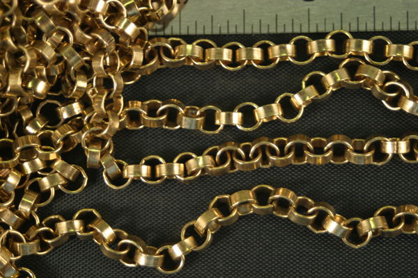 5 FT of BEAUTIFUL VINTAGE STYLE RAW BRASS ROLO CHAIN CH001-5
