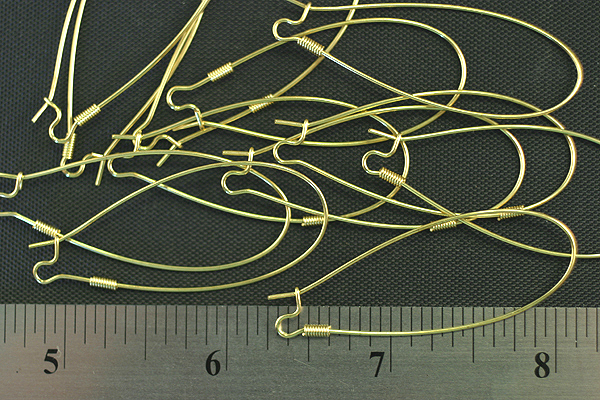 12pc RAW BRASS JUMBO KIDNEY EARWIRE FINDING JEWELRY LOT E17-12