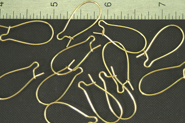 12pc RAW BRASS MEDIUM KIDNEY EARWIRE FINDING JEWELRY LOT E8-12