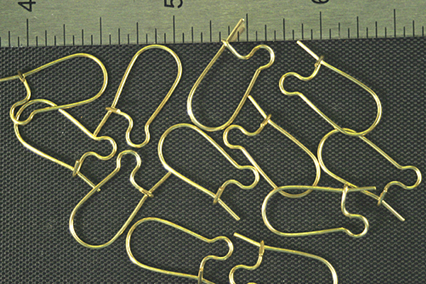 12pc RAW BRASS SMALL KIDNEY EARWIRE FINDING JEWELRY LOT E7-12