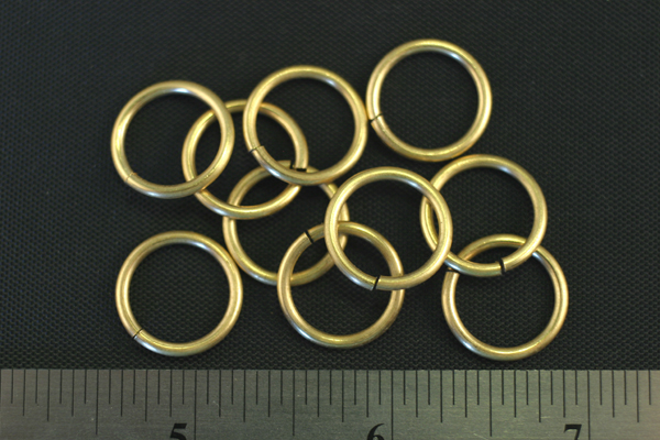 4pc RAW BRASS 16.64mm SIZE JUMP RINGS JR11-72-4