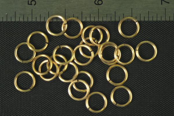 24pc RAW BRASS 7.73mm SIZE JUMP RINGS JR4-40-24