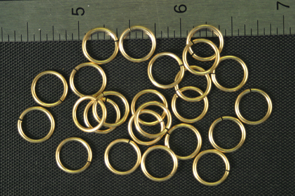 24pc RAW BRASS 9.14mm SIZE JUMP RINGS JR6-40-24