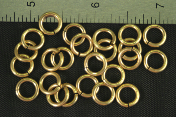 24pc RAW BRASS 9.36mm SIZE JUMP RINGS JR4-64-24