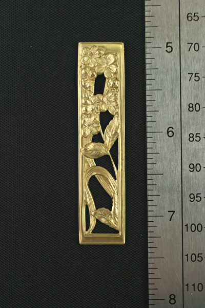 1pc FABULOUS VINTAGE STYLE RAW BRASS LONG FLOWER WINDOW PENDANT N116-1