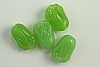 8pc 10x7mm MILKY DARK PERIDOT CZECH GLASS TULIP FLOWER BEADS