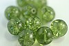 1 STRAND (25pc) 10mm OLIVINE GREEN CRACKLE CZECH GLASS BEADS