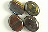 4pc 11x20mm PREMIUM TIGER IRON FLAT OVAL GEMSTONE PENDANT