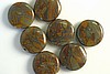 7pc 12mm BEAUTIFUL PREMIUM TIGER IRON COIN ROUND GEMSTONE BEADS