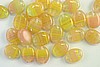 10pc 12x10mm STRAWBERRY LEMON TART OVAL CZECH HURRICANE GLASS LOOSE BEADS