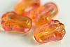 1 STRAND (25pc) 10x8mm DUAL COATED FUSCHIA LEMON CZECH GLASS TULIP FLOWER