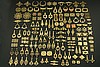150pc VINTAGE STYLE RAW BRASS FINDINGS CONNECTOR LOT