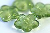 1 STRAND (25pc) 16x4mm LARGE FLAT OLIVINE CZECH GLASS FLOWER