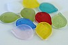 20pc 18x13mm MATTE MELANGE MIX CZECH GLASS LEAVES BEADS